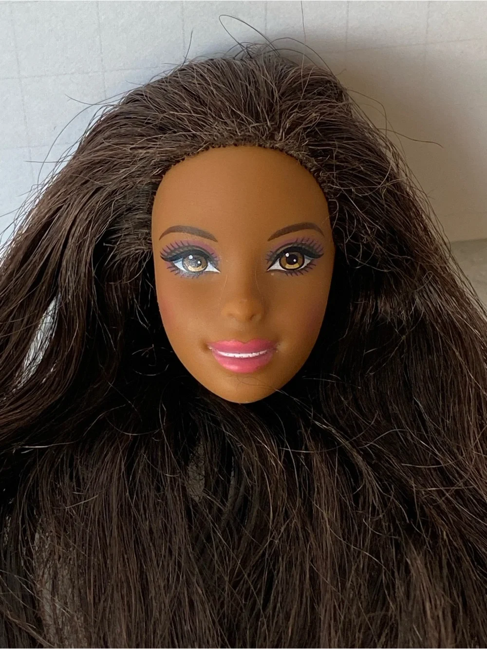 Mattel African American Barbie Doll Asha Face Sculpt - HEAD Replacement Only